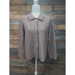 Sarah Spencer Womens Cardigan Sweater Medium 100% Italian Merino Wool